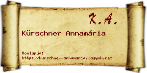 Kürschner Annamária névjegykártya